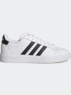 adidas Women's Grand Court 2.0 Tennis Shoe, White/Black, Size 8